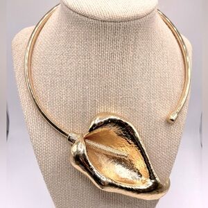 Gold Calla Lily Metal Choker
